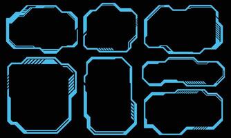 Collection of futuristic HUD frames and UI design vector