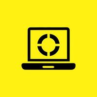 Computer Targeting Icon. Cybersecurity and Digital Focus vector