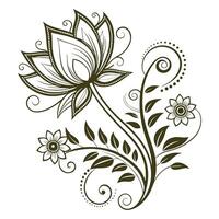 Doodle Style Ornamental Lotus HandDrawn vector