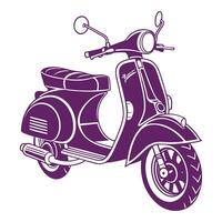 A scooter with a green background and a drawing of a scooter vector