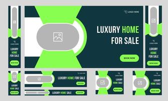 Trendy real estate web set banner design for social media post, fully editable eps 10 file format vector