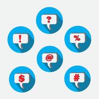 Illustration Icons Mark Message Question Exclamation and Others vector