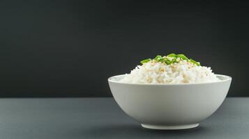 Soft and Fluffy Thai Jasmine Rice in a Simple Bowl photo