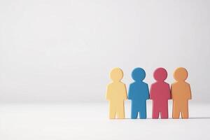 Diverse Group of Colorful Icons Representing Inclusion and Unity in Modern Office Workspace Style photo