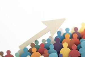 Colorful Icons Representing Diversity and Leadership with Growth Symbol for Team Dynamics and Collaboration photo