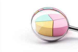 Detailed Analysis of Profit Using 3D Pie Chart with Magnifying Glass for Clarity and Insight photo