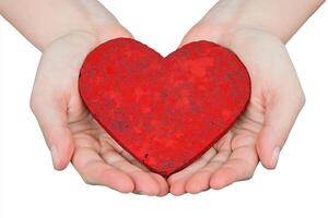 Hands Holding a Glowing Heart Symbol Representing Emotional Support and Connection in 3D Design Format photo