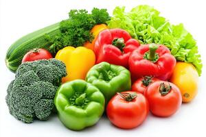 Fresh Organic Vegetables and Herbs in Flatlay Arrangement for Healthy Food Concepts and Culinary Inspiration photo