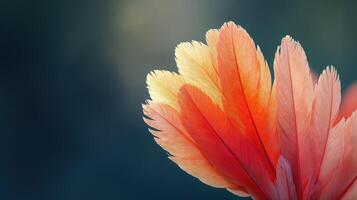 Vibrant Feathers in Shades of Orange and Yellow with Soft Background Blur photo