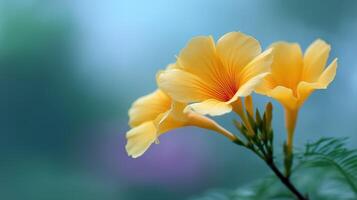Beautiful Yellow Flowers with Delicate Petals and Soft Focus Background for Nature Lovers photo