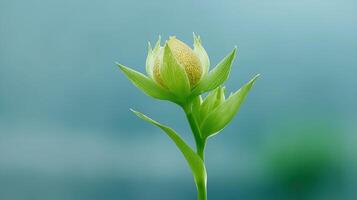 Beautiful Green Flower Buds Surrounded by Soft Aesthetic Background for Nature Lovers photo