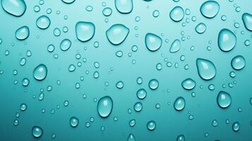 Droplets of Water Forming Ripples on a Vibrant Blue Surface Background photo