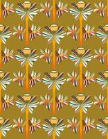 a pattern with. colorful flowers and leaves vector