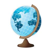 school globe on stand isolated on white background vector