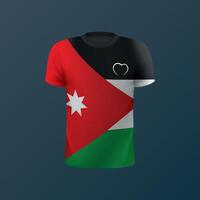 T-shirt with national flag of Jordan isolated on dark background vector