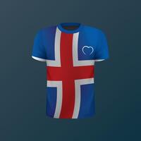 T-shirt with national flag of Iceland isolated on dark background vector