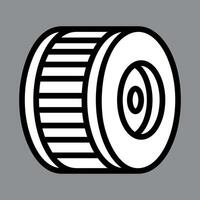 black and white stylized spool icon isolated on white background vector