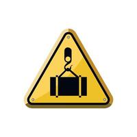 yellow triangular cargo warning sign isolated on white background vector