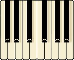 Piano keyboard keys flat minimalist design with black and white keys illustration vector