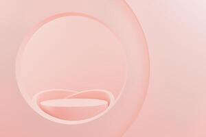 Abstract pink color Romantic Scene geometric shape, Mockup podium scene display. photo