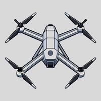 Modern unmanned aerial vehicle illustration drone with quadcopter design and technology vector