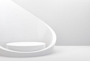 Abstract white color geometric shape, Podium Display for banner product design presentation. photo