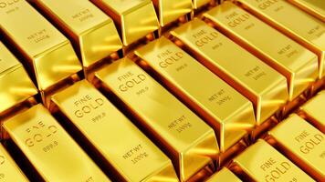 Abstract background gold bar with 3D illustration and copy space photo