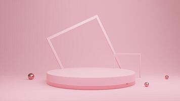 Abstract pink color geometric shape background, modern minimalist mockup for podium display product presentation. photo
