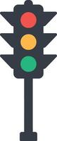 Traffic light with red yellow green signals in flat minimal style simple art vector