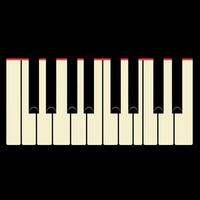 Piano keyboard keys in flat minimal style with ivory and black colors illustration vector