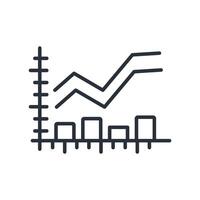 chart area icon line style vector