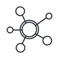 chart network icon line style vector
