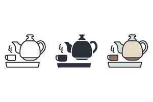 tea icons Flat style vector