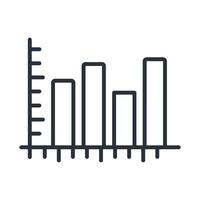 chart bar icon line style vector