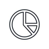 pie chart icon line style vector