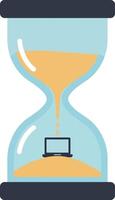 Hourglass with flowing sand and laptop inside flat minimal digital timer countdown illustration vector