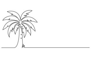 one line art Palm Tree, vector