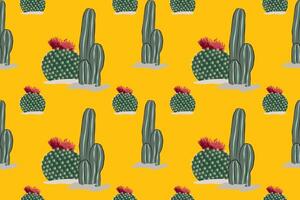 Cactus pattern seamless pattern cactus fabric pattern natural style suitable for various prints scarves clothing cushions packaging water bottle patter V4. vector