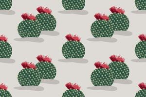 Seamless pattern cactus fabric pattern nature style suitable for various printing works. vector