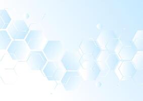abstract light blue gradient background with hexagons and line vector