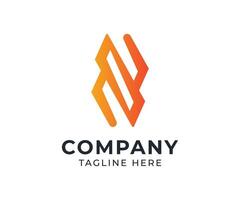 Abstract logo design with gradient orange color. vector