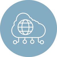 Cloud Network Detailed Line Sketch vector
