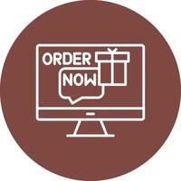 Order Now Outlined App Visual vector