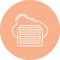 Cloud Library Subtle Shadow Icon vector