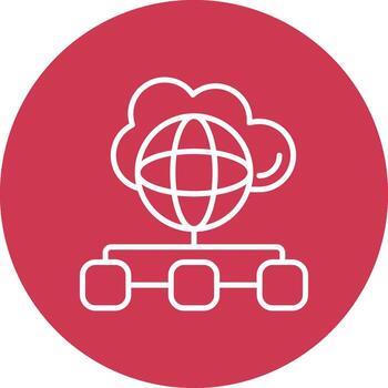 nube informática funcional icono Arte vector