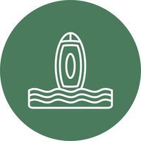Surfboard Detailed Line Sketch vector