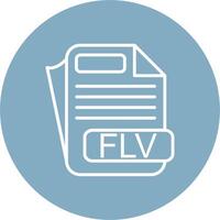 FLV File Format Outline Graphic Design vector
