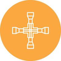 Cross Wrench Frame Icon vector