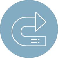 Right Turn Stylized Tech Element vector