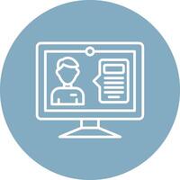 Online Interview Sleek Graphic Mark vector